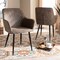 Baxton Studio Belen Grey and Brown Upholstered 2-Piece Metal Dining Chair Set 160-9913 - alternate 5